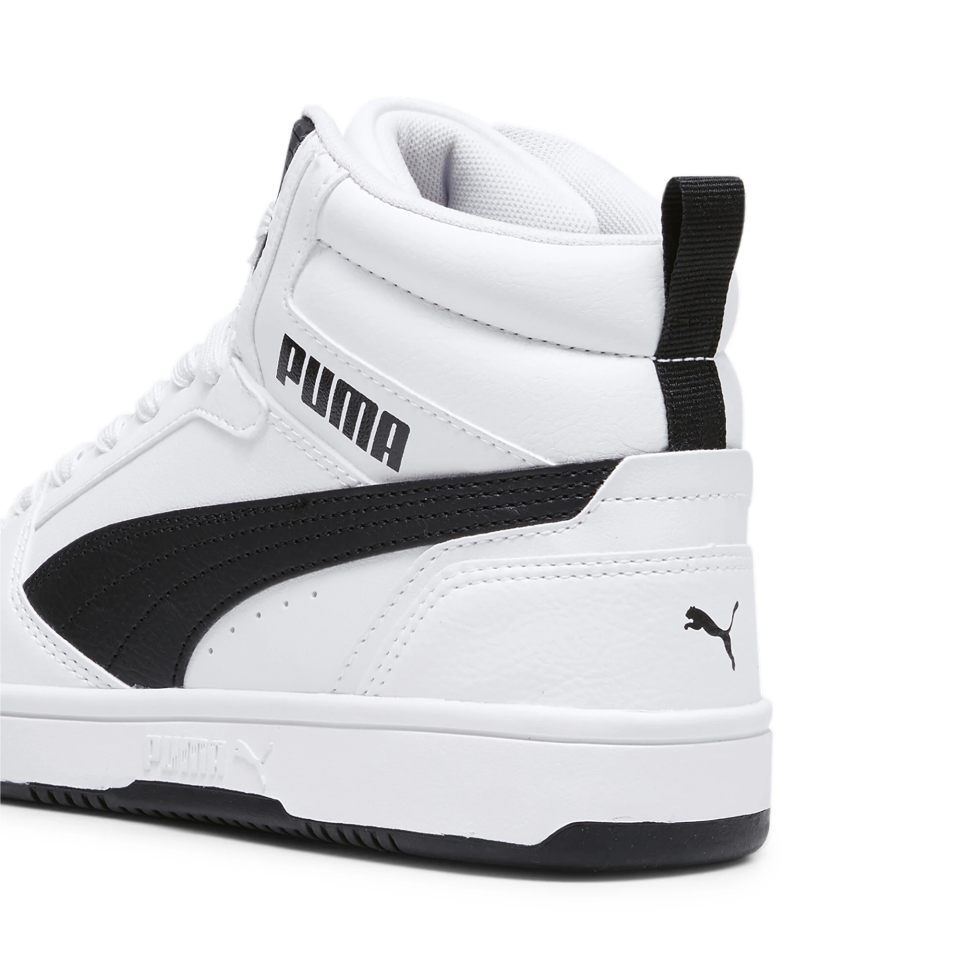 PUMA Puma_Rebound_V6_Mid_Jr 393831 002 PUMA WHITE-PUMA BLACK