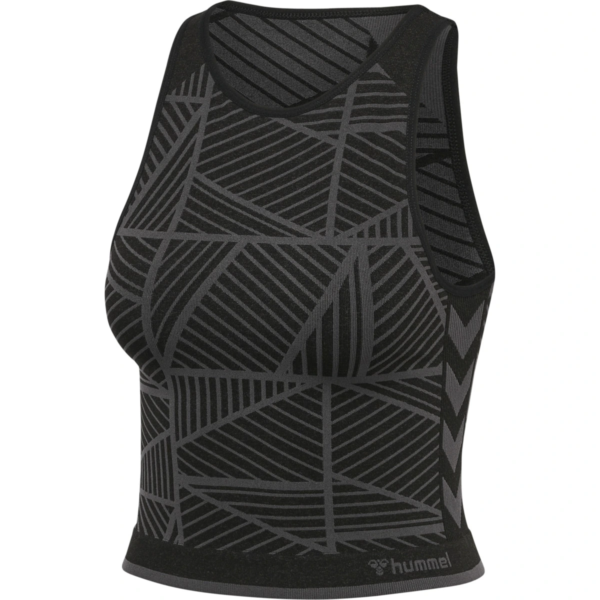 HUMMEL hmlMT_ENERGY_SEAMLESS_CROP_TOP 214153 1038 BLACK/ASPHALT MELANGE