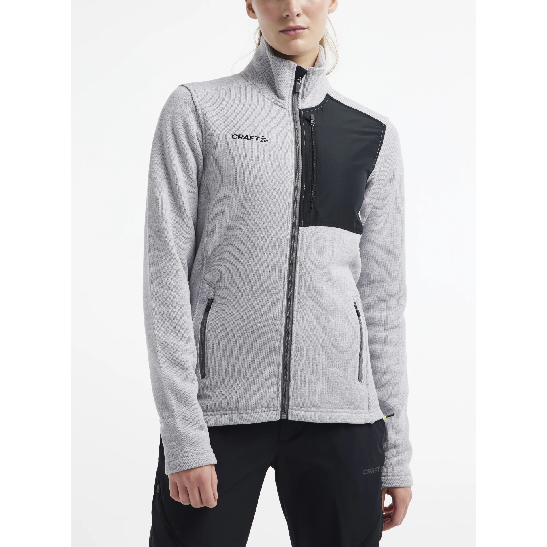 CRAFT ADV_Explore_Heavy_Fleece_Jacket_W 1912219 950999 GREY MELANGE-BLACK