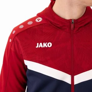 JAKO Herren_Kapuzensweat_Kapuzenjacke_Iconic A4T024HR6824 901 marine/chili rot