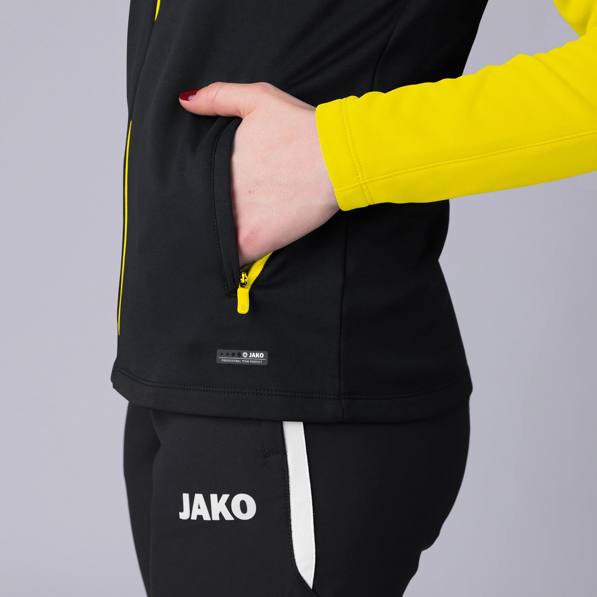 JAKO Kapuzenjacke_Performance 6822K 808 schwarz/soft yellow