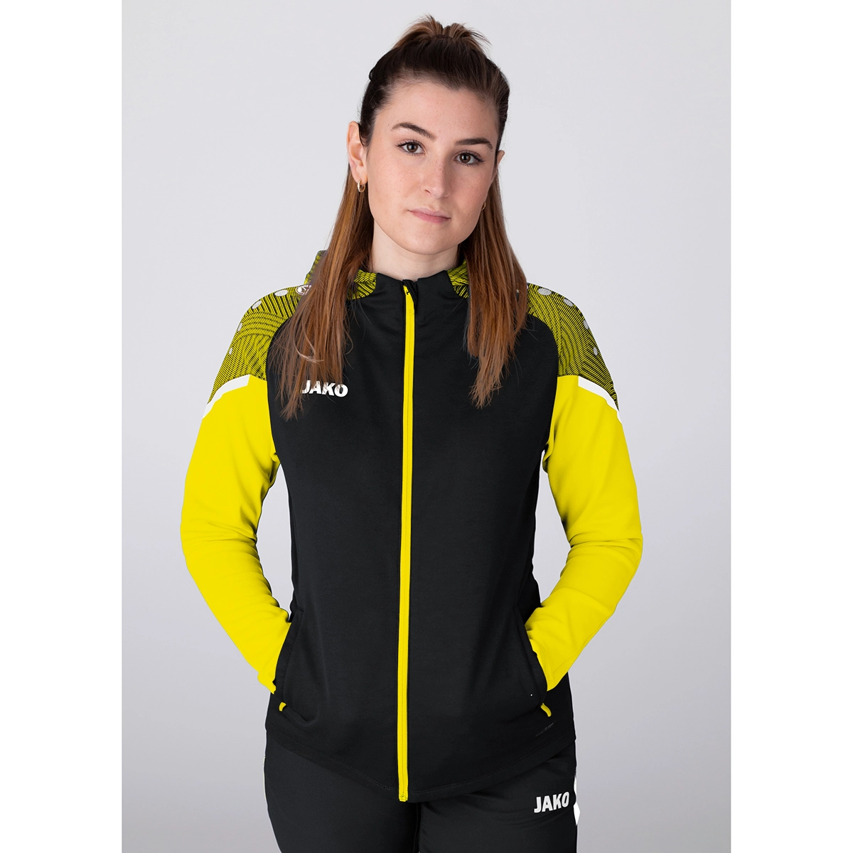 JAKO Kapuzenjacke_Performance 6822K 808 schwarz/soft yellow
