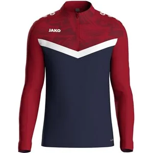 JAKO Herren_Pullover_Ziptop_Iconic A4T024HR8624 901 marine/chili rot