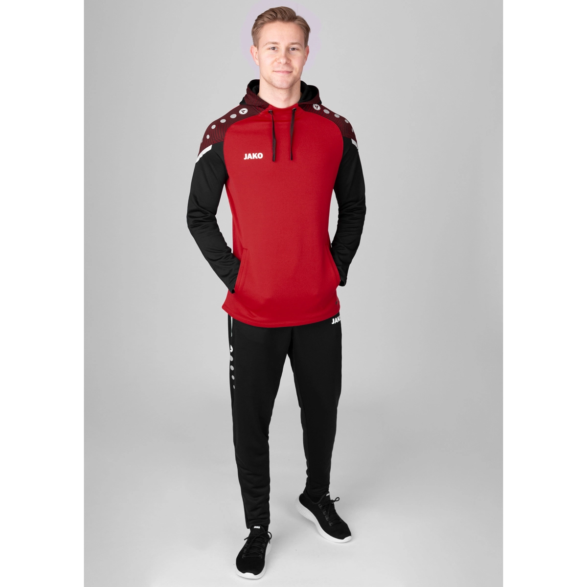 JAKO Kapuzensweat_Performance 6722D 101 rot/schwarz