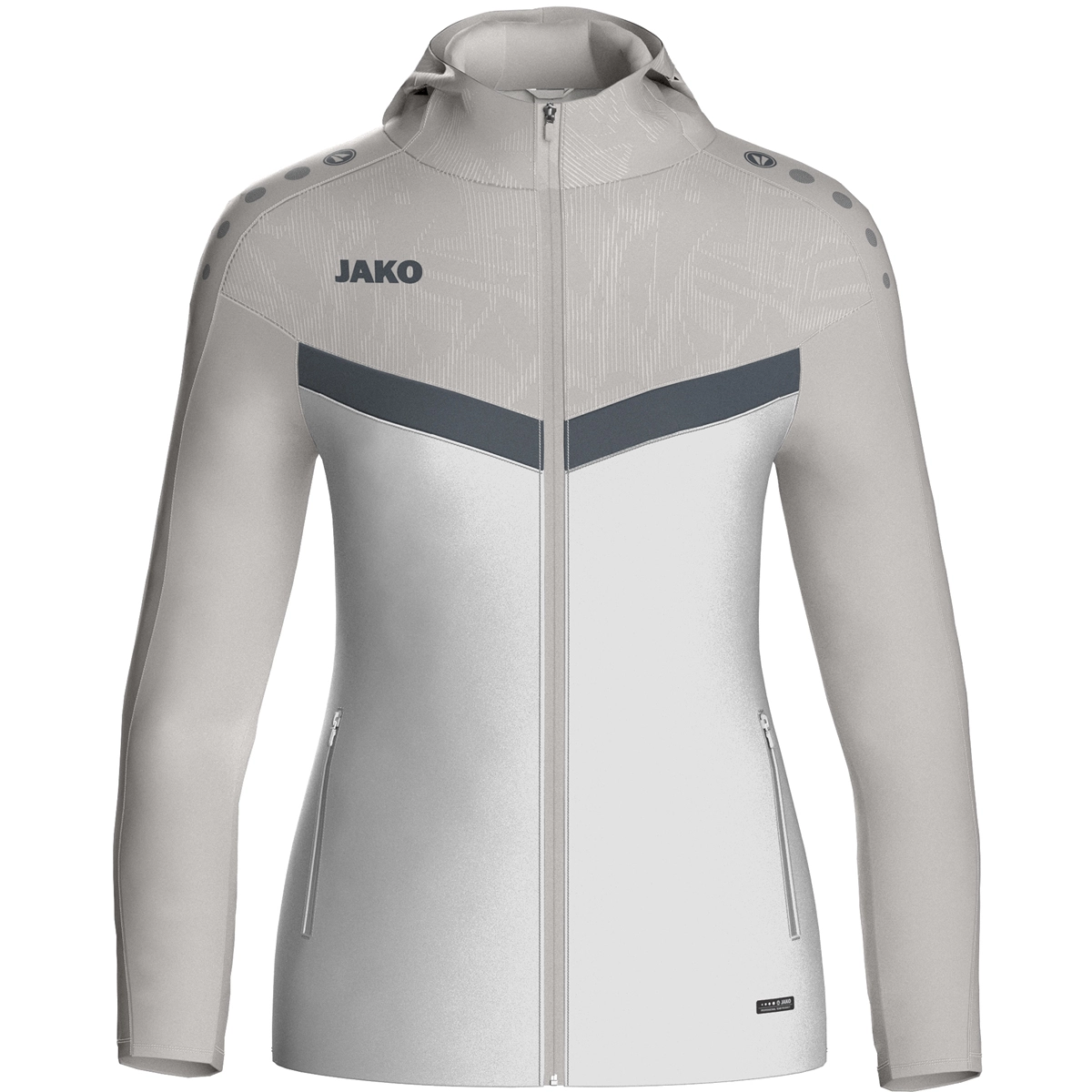 JAKO Kapuzenjacke_Iconic 6824D 016 weiß/soft grey/anthra ligh