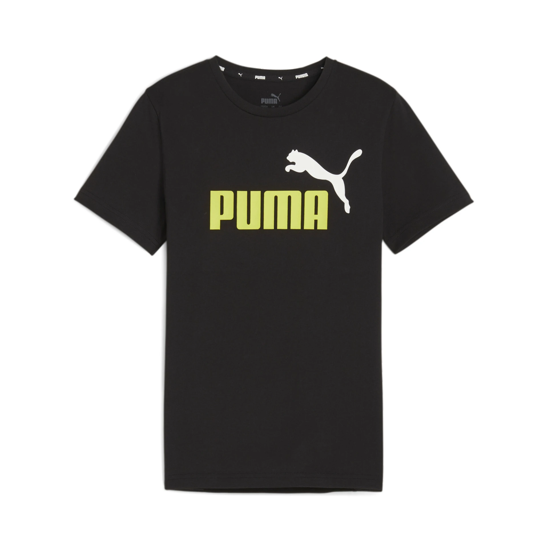 PUMA ESS_plus_2_Col_Logo_Tee_B 586985 031 PUMA BLACK-LIME SHEEN