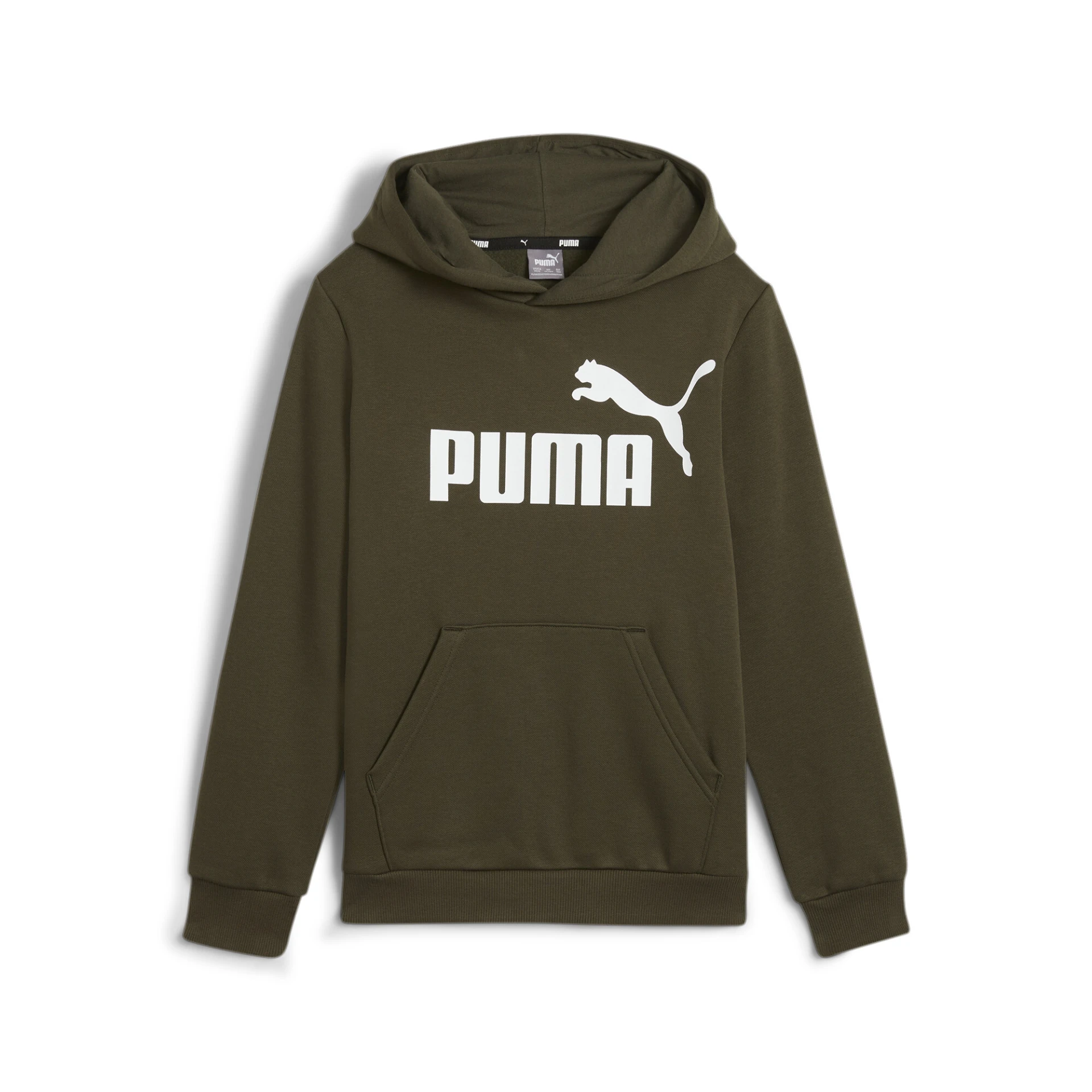 PUMA ESS_Big_Logo_Hoodie_FL_B 586965 008 Dark Olive