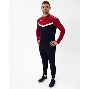 JAKO Herren_Pullover_Ziptop_Iconic A4T024HR8624 901 marine/chili rot