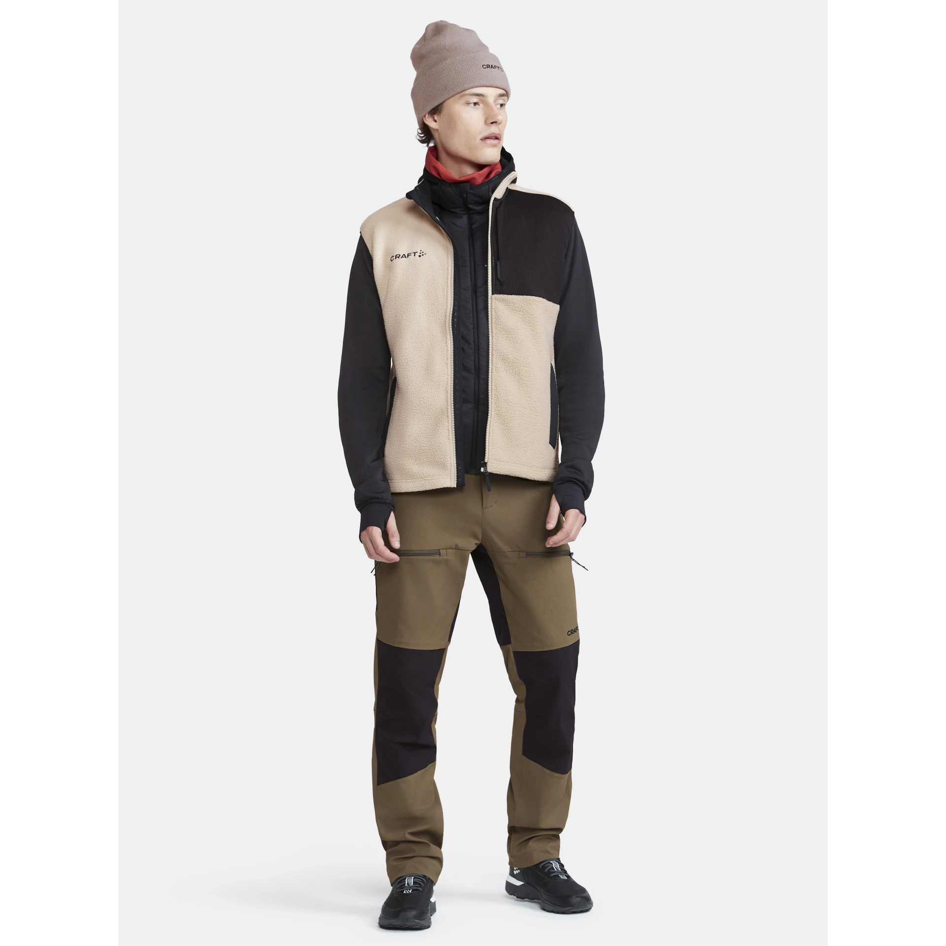 CRAFT ADV_Explore_Pile_Fleece_Vest_M 1913810 211999 ECRU-BLACK