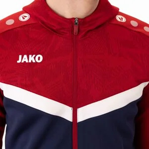JAKO Herren_Kapuzensweat_Kapuzenjacke_Iconic A4T024HR6824 901 marine/chili rot