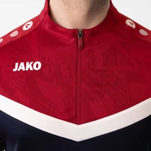 JAKO Herren_Pullover_Ziptop_Iconic A4T024HR8624 901 marine/chili rot