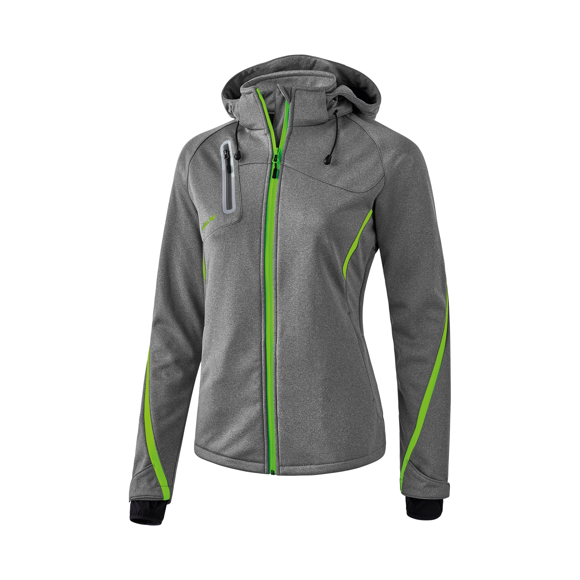 ERIMA Damen_Softshelljacke_Funktion 9060712 812032 grey melange/green geck