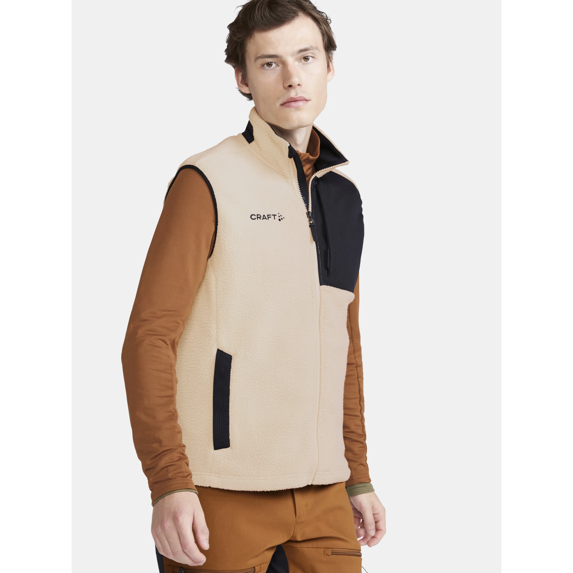CRAFT ADV_Explore_Pile_Fleece_Vest_M 1913810 211999 ECRU-BLACK