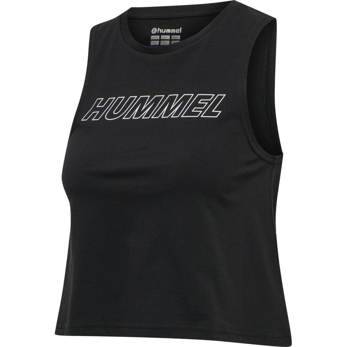 HUMMEL hmlTE_CALI_2_PACK_CROP_COT_TANKTOP 214973 2144 BLACK/WHITE DRIFTWOOD