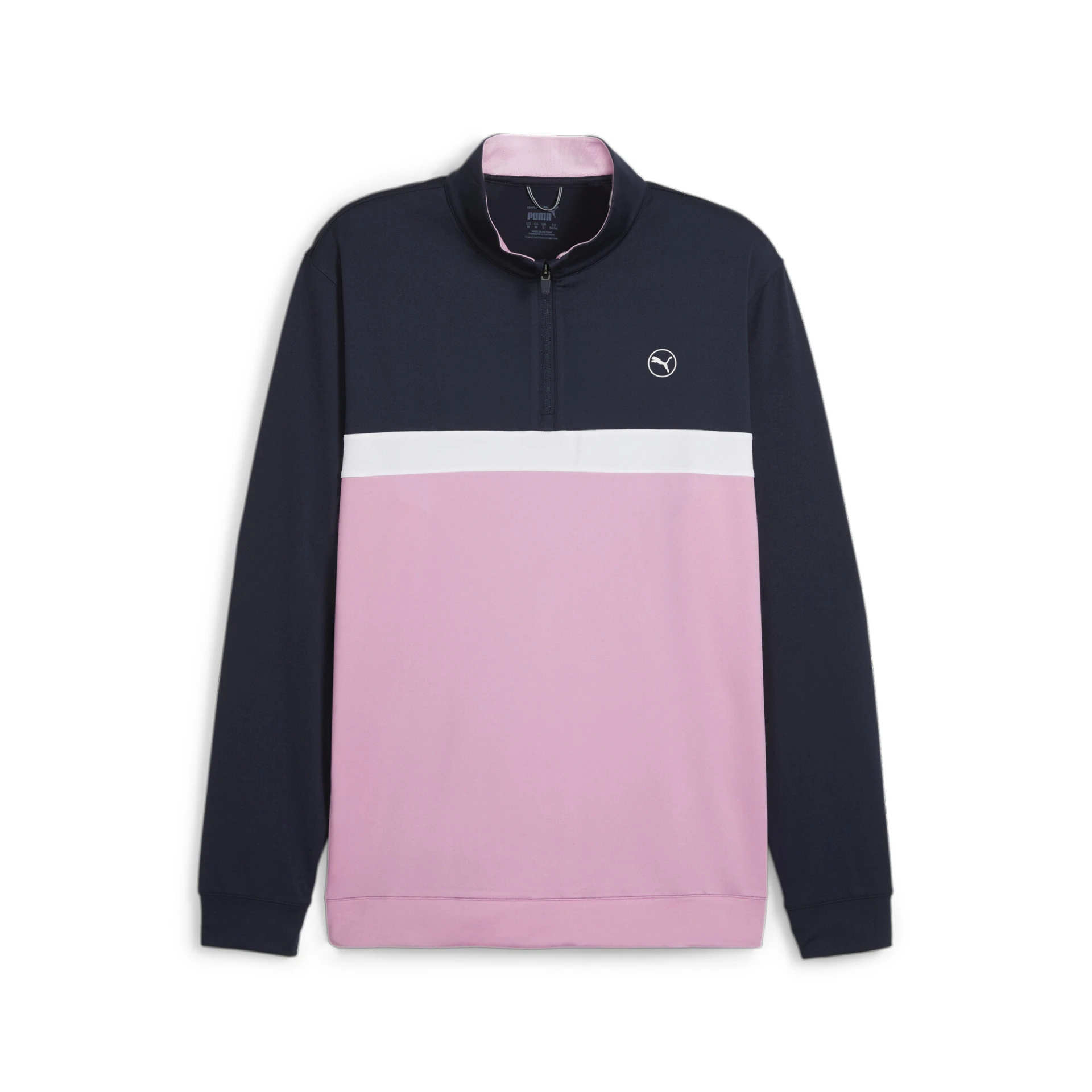 PUMA Pure_Colorblock_1_4_Zip 625888 002 DEEP NAVY-PINK ICING