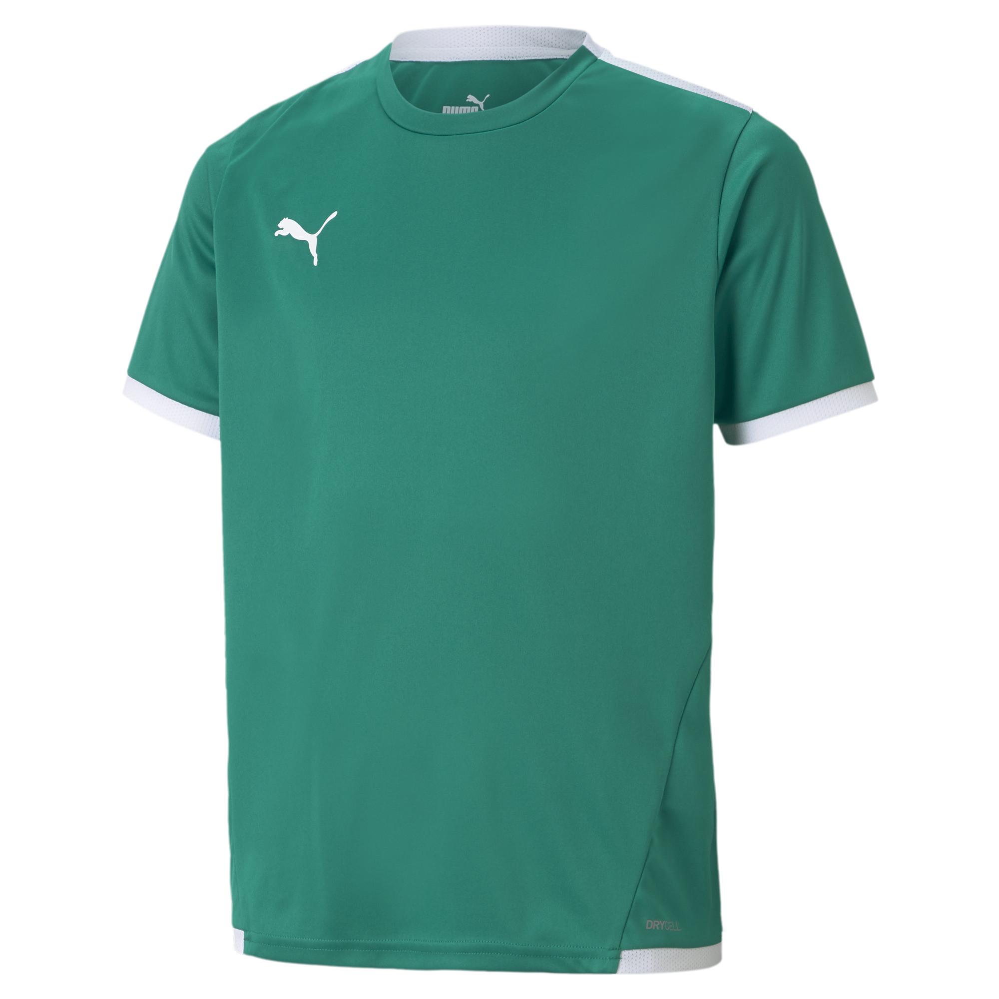 PUMA teamLIGA_Jersey_Jr 704925 005 PEPPER GREEN-PUMA WHITE