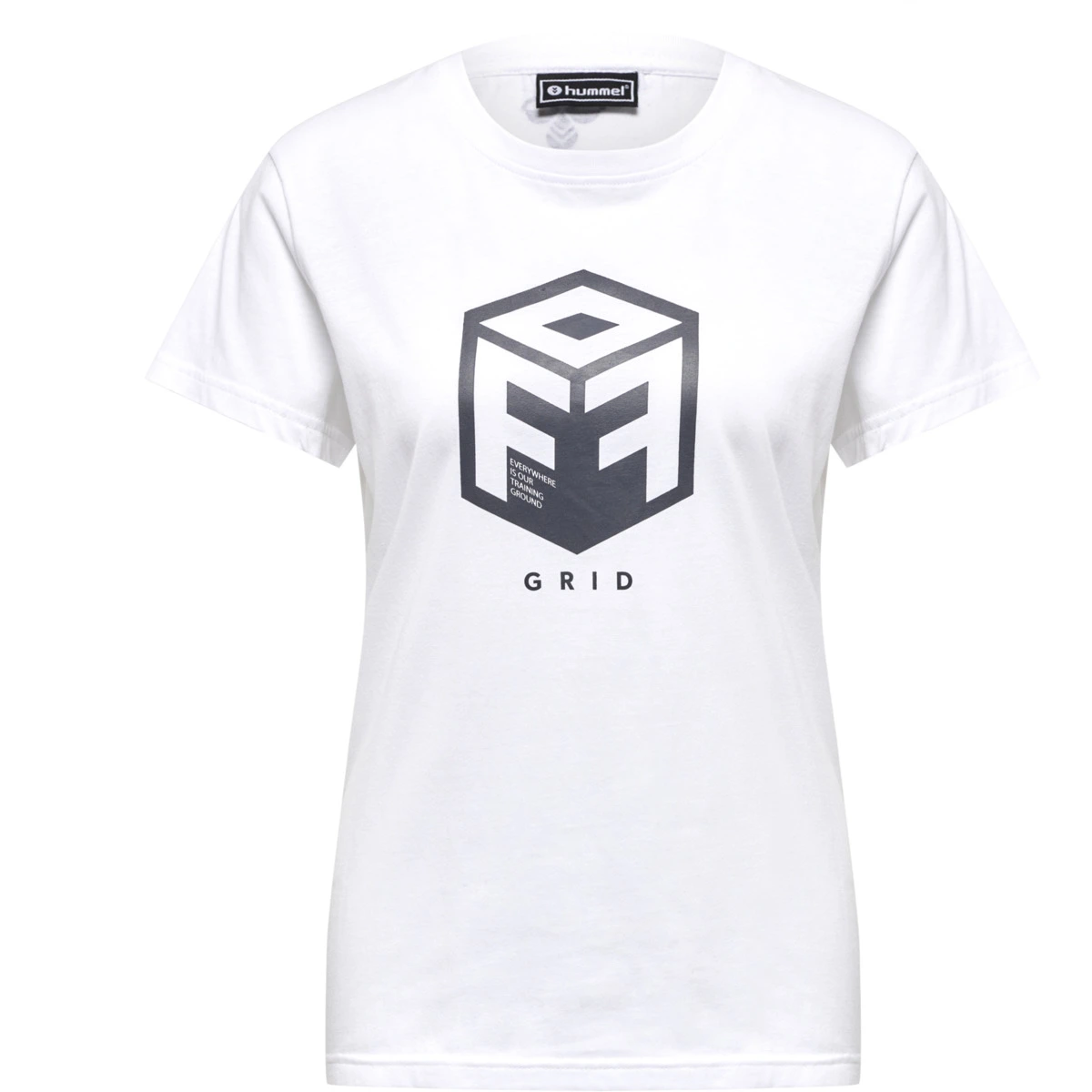 HUMMEL hmlOFFGRID_COTTON_JERSEY_S_S_WO 216129 9108 WHITE/FORGED IRON